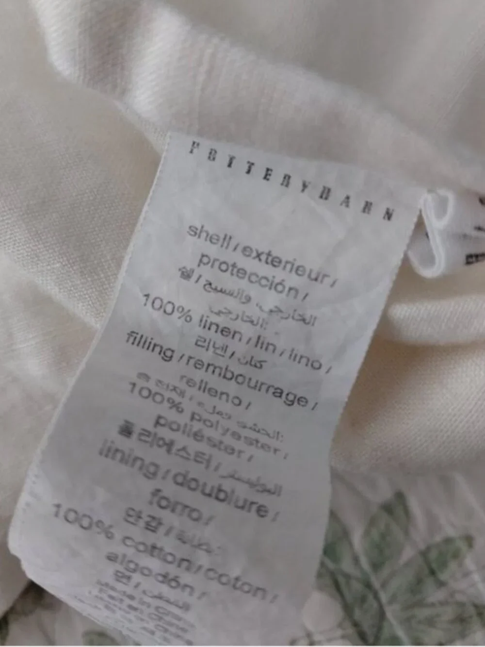 Pottery Barn Queen Cotton Linen Bed Skirt Ivory Euro Sham
